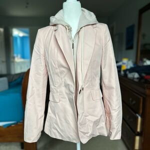 DKNY Solid Blazer with Hoodie - Blush - NWOT